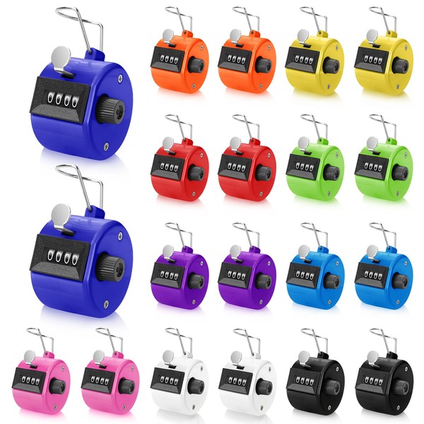 20 Pieces Handheld Tally Counter 4 Digit Mechanical Clicker Counter