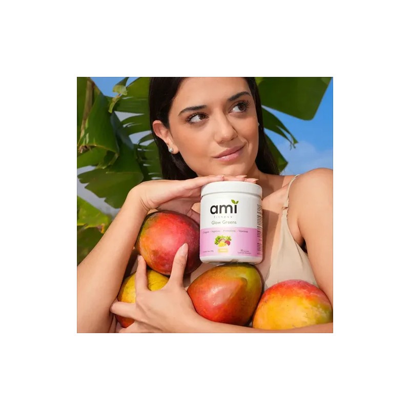 Polvo Ami Fitness Glow Green Colágeno Probióticos Jugo Verde