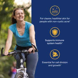 Puritan's Pride Zinc for Acne Skin Formula with Vitamins C, B-6, A, and E for Men and Women, Dietary Supplement for Clear Healthy Skin, Immune System, Cell Division and Growth Support, 100 Tablets