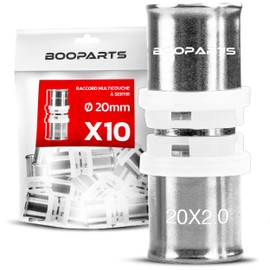 BOOPARTS – Pack of 10 – Press Fitting 20-20 – TH Contour – Equal Coupling – for Multilayer Composite Pipe 20