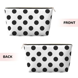 DITXIT Polka Dot Black White Cosmetic Bag Travel Makeup Bag Organizer Toiletry Bag with Zipper Storage Pouch Coin Purse Brushes for Women Girls Gifts