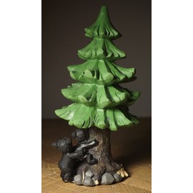 Lipco Black Bear Papa & Cubs Climbing Pine Tree