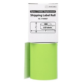 HOUSELABELS Compatible DYMO 1744907 4XL Green Shipping Labels (4" x 6"), Strong Permanent Adhesive, Compatible with DYMO LW 4XL, Rollo & Zebra Desktop Printers, 14 Rolls /3080 Labels