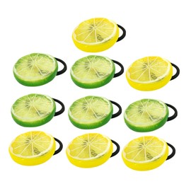 Ipetboom 10Pcs Cute Lemon Slice Elastic Hair Ties for Hair Bands for Daily Wear Parties and Festivals Stretchable and Gentle