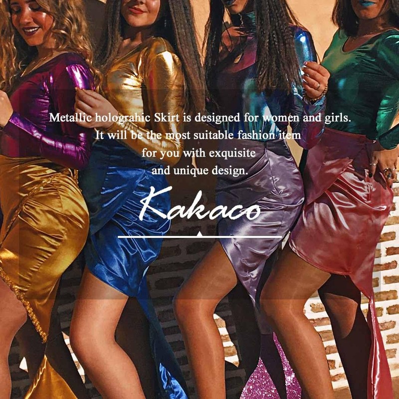 Kakaco - Minifalda elástica acampanada para mujer y niña, h,azul