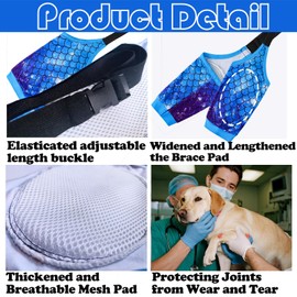 Sharkwill Dog Elbow Wraps Knee Protector Pads Elbow Callus Treatment Sleeve for Wounds Front Legs Prevent Licking for Medium Large Dogs XL, Mermaid