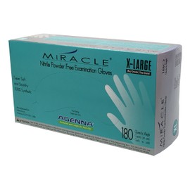 Adenna MIR168 Miracle 3.5 mil Nitrile Powder Free Exam Gloves (Blue, X-Large) Box of 180