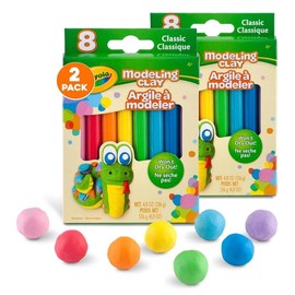 재사용 모델링 클레이 스틱 클래식 컬러 2팩 조 모듬 비비드 반죽 버라이어티 팩 9.6온스 Reusable Modeling Clay Sticks Classic Colors 2 Pack Assorted Molds and Vivid Dough Variety Pack 9.6oz
