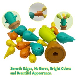 YODIFFMI Montessori Toys for 3 Year Old: Toddler Dinosaur Learning Activities Educational Toys - Fine Motor Skills and Baby Sensory Developmental Toys for Boys Girls Gifts (Cactus)