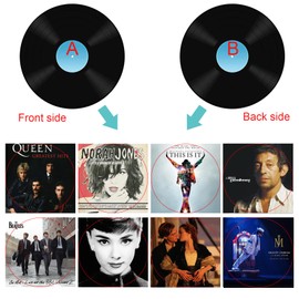 Louenth Vinyl Record Decoration, Pack of 4 Roll Music Party Decoration, Vinyl Records, 4 Pieces Coloured Poster, Vinyl Records, Wall Decoration, for Decoration of Bars, Indoors The Beatles