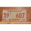 1980 ALABAMA License Plate Heart of Dixie antique vintage auto
