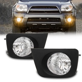 WEZEMLIGHT Fog Lights Assembly Replacement For 2006 2007 2008 2009 Toyota 4Runner With 9006 12V 55W Halogen Bulbs Included Switch And Wiring Kit(Clear Lens