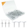 Noqlyur 100-Pack Heavy-Duty Tacks and Push Pins – Clear Flat-Head