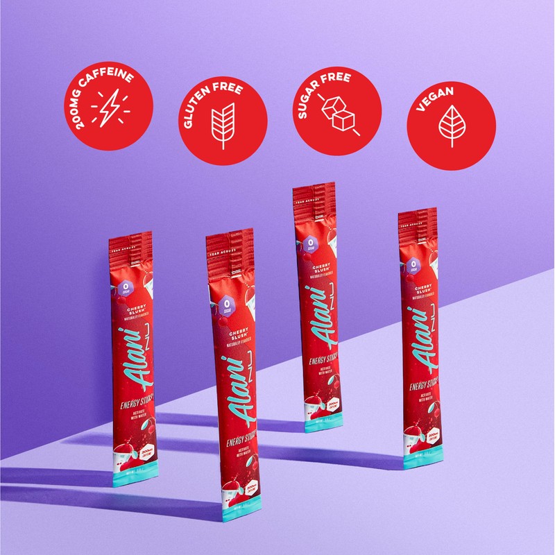 Alani Nu CHERRY SLUSH, Energy Sticks Drink Powder, 200mg Caffeine,