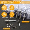500Pcs 304 Stainless Steel Pop Rivets Kit, 9 SAE Sizes,
