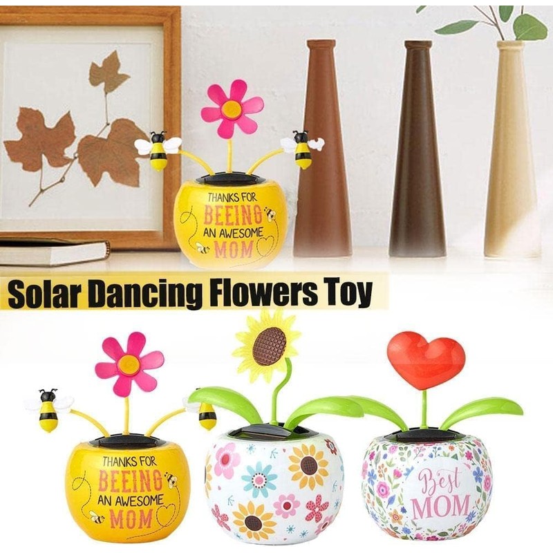 Kryoflare Solar Powered Dancing Sunflower, Car Dashboard Decorative Ornament, Office