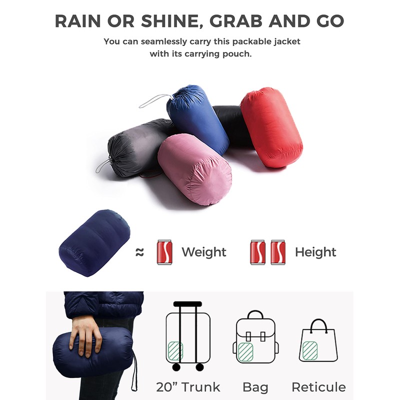 wantdo Women's Down Light Weight Spring Jackets Packable Puffer Jacket