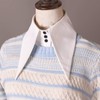 Nawwgy Women Vintage Wide Lapel False Fake Collar Button Detachable