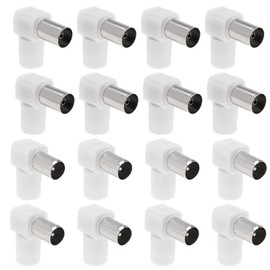 ECSiNG 16 Pieces 90° Angle TV Coaxial Antenna Connector TV Aerial Connector Coaxial Coupling RF Coaxial Plug Adapter Electronic Accessories