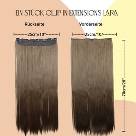 Prettyshop Clip-In Hair Extensions Straight 60 cm / 23.62 inches