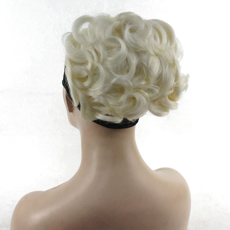 Lydell Short Messy Curly Dish Hair Bun Extension Stretch hair