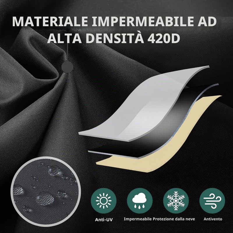 Copertura per armadio da giardino, resistente alle intemperie, 72x44x170 cm,