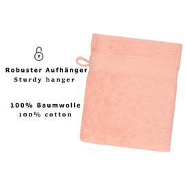 Betz 10 Piece Wash Mitt Set PALERMO 100% Cotton Size: 16 x 21 cm color apricot