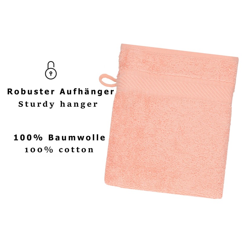 Betz 10 Piece Wash Mitt Set PALERMO 100% Cotton Size: