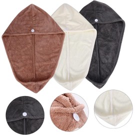 3 Piezas Toallas para Secado Rápido de Cabello Gorro Absorbente de Coral de Microfibra Secado para Tipo de Cabello Uso Baño Gimnasio Colores Gris Oscuro