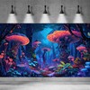 Mushrooms Aquarium Background Fantasy Bright Flowers Butterflies Fish Tank Backdrop