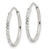 925 Sterling Silver Crystal Endless Hoop Earrings 19.75x20.15mm Wide 1.5mm