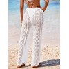 BreathSunny Womens Crochet Knit Elastic Waist Tie Swimsuit Coverup Pant