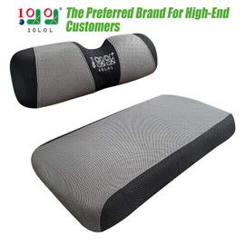 10L0L Golf Cart Seat Covers for EZGO TXT RXV & Club Car DS 2000-up, Breathable Air Mesh Fabric Washable - Gray Black