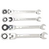 Flex Head Ratcheting Combination Wrench Set Chrome Vanadium Steel Quick
