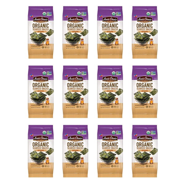 Annie Chun's Organic Seaweed Snacks, Sesame, 0.16 oz (Pack of 12), America's #1 Selling Seaweed Snacks