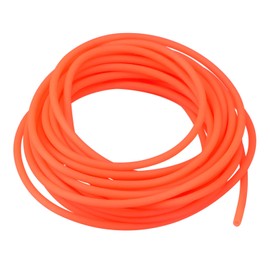 MECCANIXITY Rubber Cord Tube 10ft 2mm Dia 1mm Hole Orange Hollow Tubing for DIY Craft Beading Necklaces Bracelet