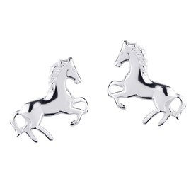 FIVE-D Stud Earrings Horse Pony Gallop 925 Silver, Silver, No Gemstone