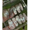 Blur Chiffon Magnet Magnet Handmade Nail Tips - Square /