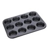 I-Bake 12 Cup Mini Muffin Pan, Black, Carbon Steel