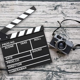 INHEMING Film Flap, Scene Acrylic Film Flap, Film Props Black, Director Flap, Film Flap for Shoot Props, TV Series, Commercials - 30 x 27 cm