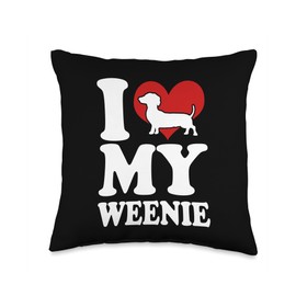 Long Haired Dapple Dachshund Gifts For Women Men Weenie Cute Wiener Dog Doxie Design-Dackel & Dachshund Throw Pillow, 16x16, Multicolor