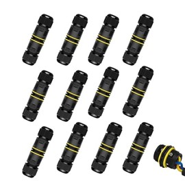 Waterproof Electrical Cable Connector, Greencycle Outdoor IP68 Waterproof Connector, 12PK 2-Way 3-PIN M20 Electrical Protector for Cable Diameter Ø5-12mm,Outdoor Joint(450V, 25A)