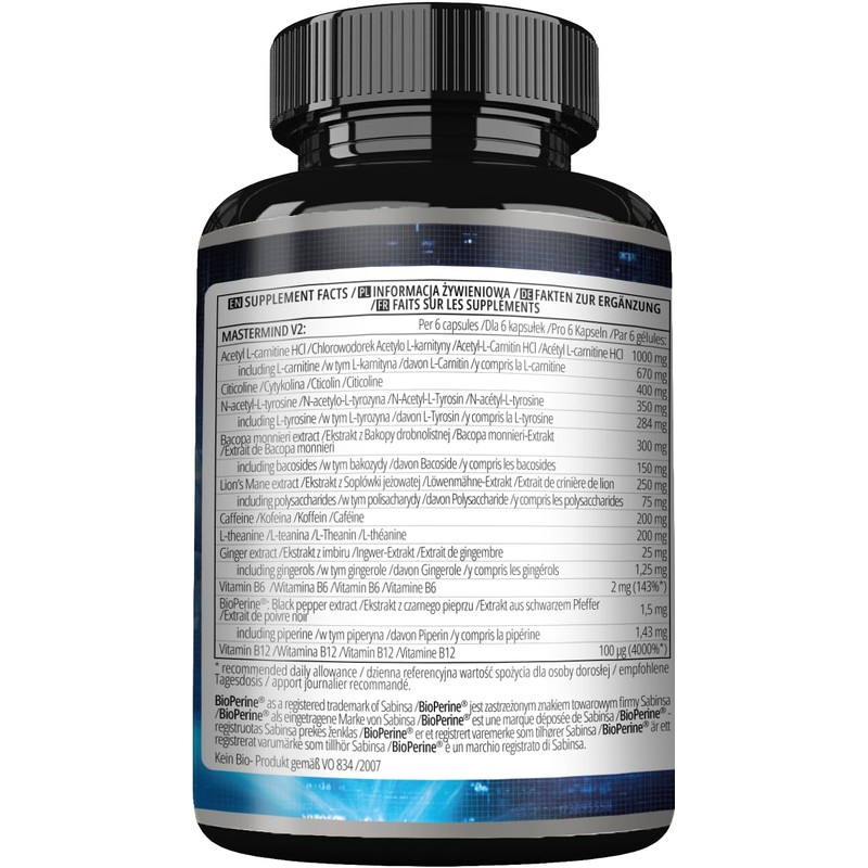 Mastermind v2 180 Capsules - For Advanced Mental Performance -