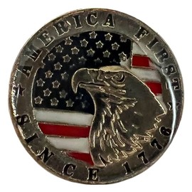 America First Since 1776 USA Eagle Motorcycle Hat Cap Lapel Pin