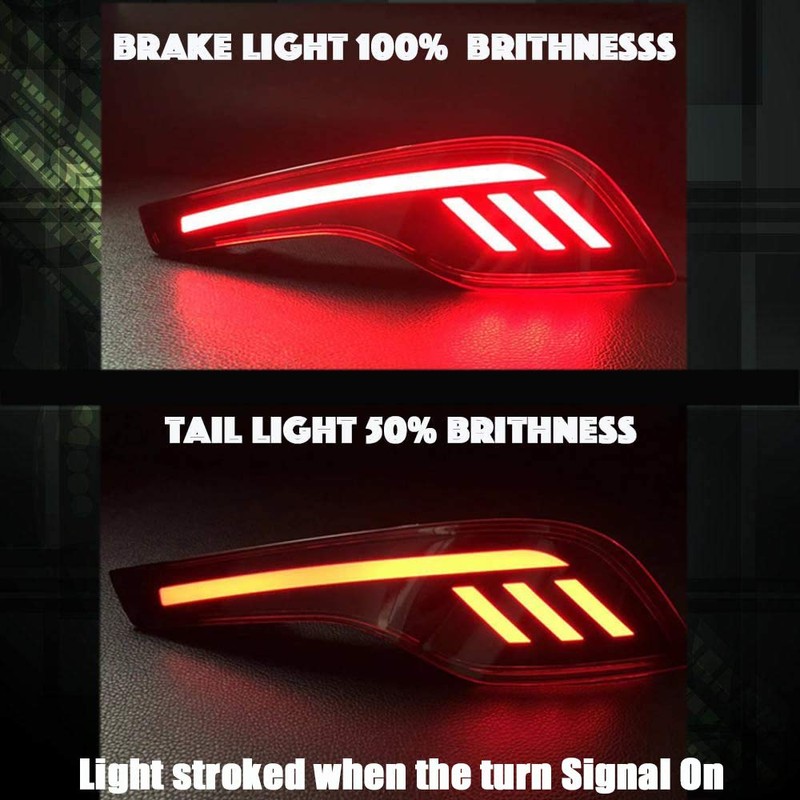 PGONE Red LED Rear Bumper Reflectors Fog Brake Tail Light