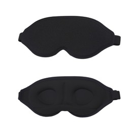 JZS Sleep Mask for Side Sleepers, 3D Contoured Eye Mask for Sleeping, Light-Blocking Soft Breathable Sleep Mask with Adjustable Strap for Women & Men, Ideal for Flights, Naps, and Travel,2PCS