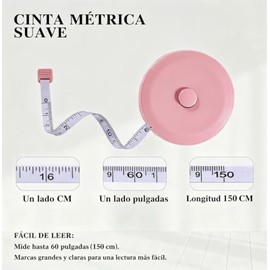Set de 3 Cintas Métricas – Cinta para Medir el Cuerpo, Tela, Costura, Sastrería y Manualidades, Retráctil de 60 Pulgadas (1.5 m) con Doble Escala, Ide