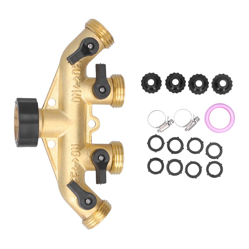 G3/4 4‑Way Water Hose Splitter Garden Hose Adapter Watering Connector