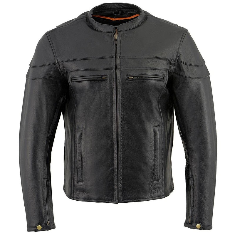 Milwaukee Leather Men's Premium Leather Motorcycle Scooter Jacket with Air