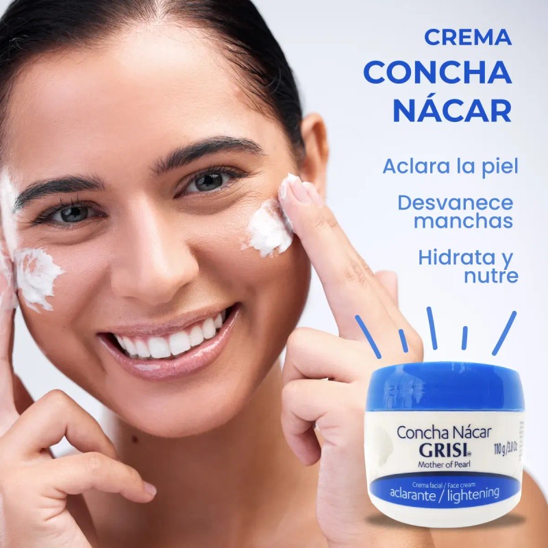 Cremas Faciales Concha Nácar Grisi 110g Aclarante Piel